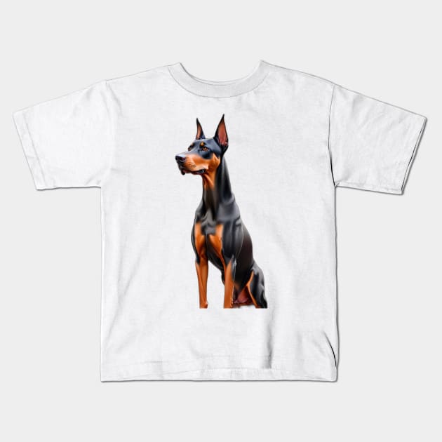 Doberman Pinscher Dog Kids T-Shirt by Moulezitouna